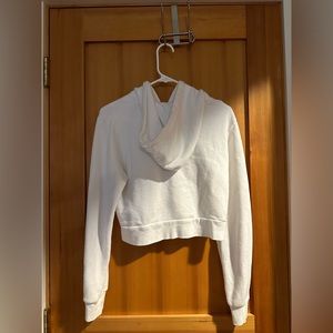 Brandy Melville White zip up cropped